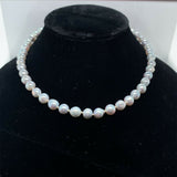 Long 24 Inch Strand of Blue Akoya Pearls (#J5392)