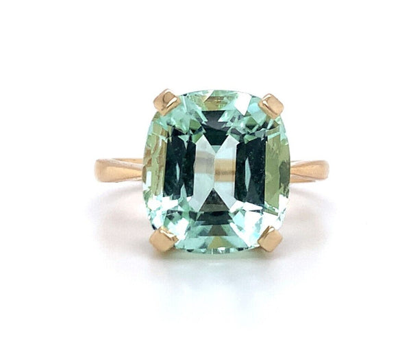 18k 6.39ct Mint Green Genuine Natural Tourmaline Ring Jewelry (#J5742)