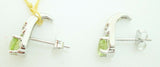 14K Gold Round Genuine Natural Peridot Earrings with Diamonds (#J2397)