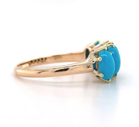 10k Yellow Gold Turquoise Five-Stone Ring Jewelry (#J5714)