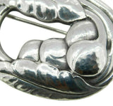 Georg Jensen Sterling Pin #18 Hammered Leaves with Berries (#J4658)