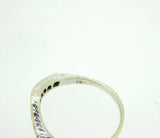 18k Gold Curved Hand Chased Genuine Natural Diamond Ring Band (#J4385)