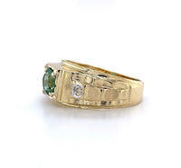 10k Yellow Gold Men's Green Genuine Natural Tourmaline Ring Jewelry (#J5646)