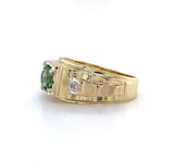 10k Yellow Gold Men's Green Genuine Natural Tourmaline Ring Jewelry (#J5646)