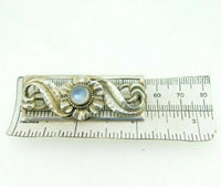 Sterling Silver Arts and Crafts Handwrought Genuine Natural Moonstone Pin #J4546