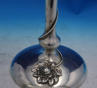 Shreve Sterling Silver Trumpet Vase Peony Flower Twisted Stem 17 1/2" (#4006)
