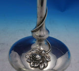 Shreve Sterling Silver Trumpet Vase Peony Flower Twisted Stem 17 1/2" (#4006)