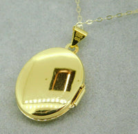 14k Oval Yellow Gold Locket with Scrolly Floral Design on Front (#J4322)