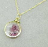 Vintage Shaker Locket 12K Gold Filled Genuine Gemstones Pendant