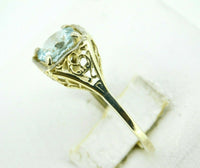 Rare 14k Yellow Gold Filigree Ring w/1.14ct Genuine Natural Aquamarine (#J2542)