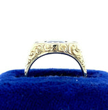 14k Gold Gypsy Set 1.71 Carat Genuine Natural Sapphire and Diamond Ring (#J5569)