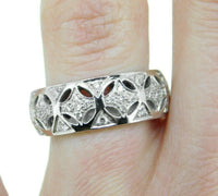 Wide 14k White Gold Genuine Natural Diamond Pierced Band 1/2cts (#J3738)