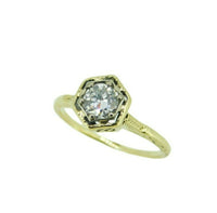 14k Yellow Gold Art Deco 1/2ct Genuine Natural Diamond Ring (#J4629)