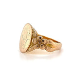 10k Yellow Gold Child's Signet Ring with Flowers (#J5690)