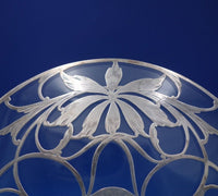 Glass Trivet Plate with Sterling Silver Overlay 9 7/8" in Diameter (#6815-2)