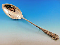 Georgian by Towle Sterling Silver Stuffing Spoon w/ Flower and Button 11 7/8"