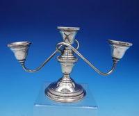 Lamerie Sterling Silver Candelabra Pair 3-Light #900-2 5 7/8" Tall (#3716)