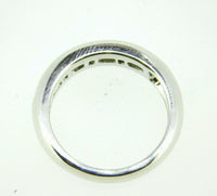 18k White Gold Ring with Round and Baguette Genuine Natural Diamonds (#J777)