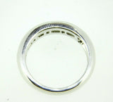 18k White Gold Ring with Round and Baguette Genuine Natural Diamonds (#J777)