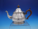 Victorian English Sterling Silver Tea Pot with Wood Handle and Finial (#4138)