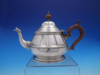 Victorian English Sterling Silver Tea Pot with Wood Handle and Finial (#4138)