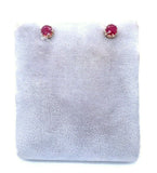 10k Gold 1.05ct TW Genuine Natural Ruby Stud Earrings with 14k Posts (#J5139)