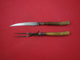 Antler Handle by Various Makers Roast Carving 2-pc Set w/ sterling knife 11 1/4"
