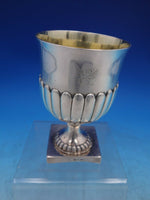 English Sterling Silver Water Goblet Square Base GW Worn Marks London (#6670)