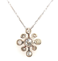 14k and Silver 2.50 Carat TW Antique Genuine Natural Diamond Pendant (#J5925)