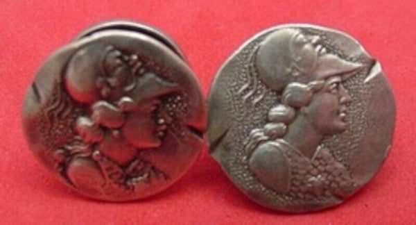 Medallion aka Etruscan aka Homeric by Shiebler Sterling Cuff Links 5/8" Diameter