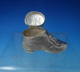 Russian .84 Silver Tobacco Tin Shoe Form with Elk 1 1/2" x 3" 1.9 ozt. (#5354)