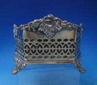 Silver on Copper Jardiniere Bowl for Flowers Removable Liner w/ Grapes (#6448)