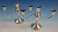 Duchin Creations Sterling Silver Candelabra Pair w/Gadroon / Bead Border (#2557)