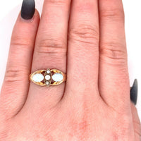 10k Yellow Gold Victorian Opal and Seed Pearl Ring (#J5517)