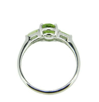 14k White Gold 1.20ct Oval Genuine Natural Peridot Ring w/Side Peridots (#J2362)
