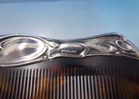 Webster Art Nouveau Sterling Silver and Tortoise Shell Comb with Woman (#7248)