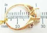 14k Yellow Gold Genuine Natural Opal Ruby and Diamond Ring (#J2650)