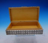 Italian .800 Silver Cigarette Box with Wood Lining Mid-Century Modern (#3826)
