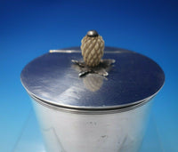 HE Sterling Silver Tea Caddy with Hinged Lid and Pineapple Finial (#4995)