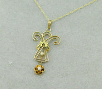 10k Victorian Pearl and Diamond Lavaliere (#J4782)