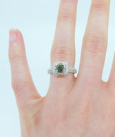 14k White Gold .65ct Genuine Natural Alexandrite Ring with Diamonds (#J4222)