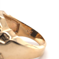 10k Yellow Gold Vintage 5.83ct Genuine Natural Turquoise Men's Ring (#J6135)
