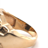 10k Yellow Gold Vintage 5.83ct Genuine Natural Turquoise Men's Ring (#J6135)