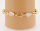 14k Gold Genuine Natural Moonstone Bracelet (#J4023)