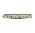 10k White Gold Wedding Band Ring Jewelry with Beaded Design Size 8.5 (#J5906)