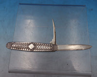 Sterling Silver Pocket Knife Folding Two Blades 3 1/4" Opened 5 3/8" (#6886-2)