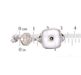 14k Gold Art Deco Filigree Genuine Natural Rock Crystal Quartz Earrings (#J5505)