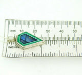 Sterling Intarsia Pendant with Genuine Natural Opal Inlay (#J5027)