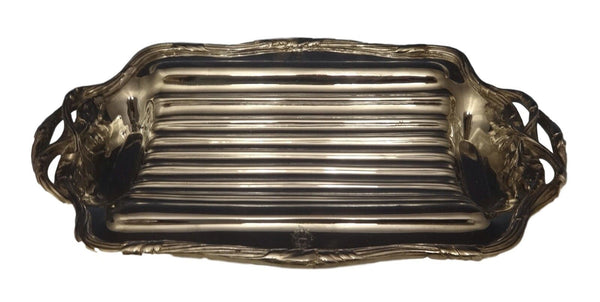 Puiforcat 950 Sterling Asparagus Serving Tray with 3-D Asparagus Handles (#0509)