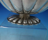 Hungarian Sterling Silver Tea Caddy Oval Fluted with 3-D Rose Finial (#5512)